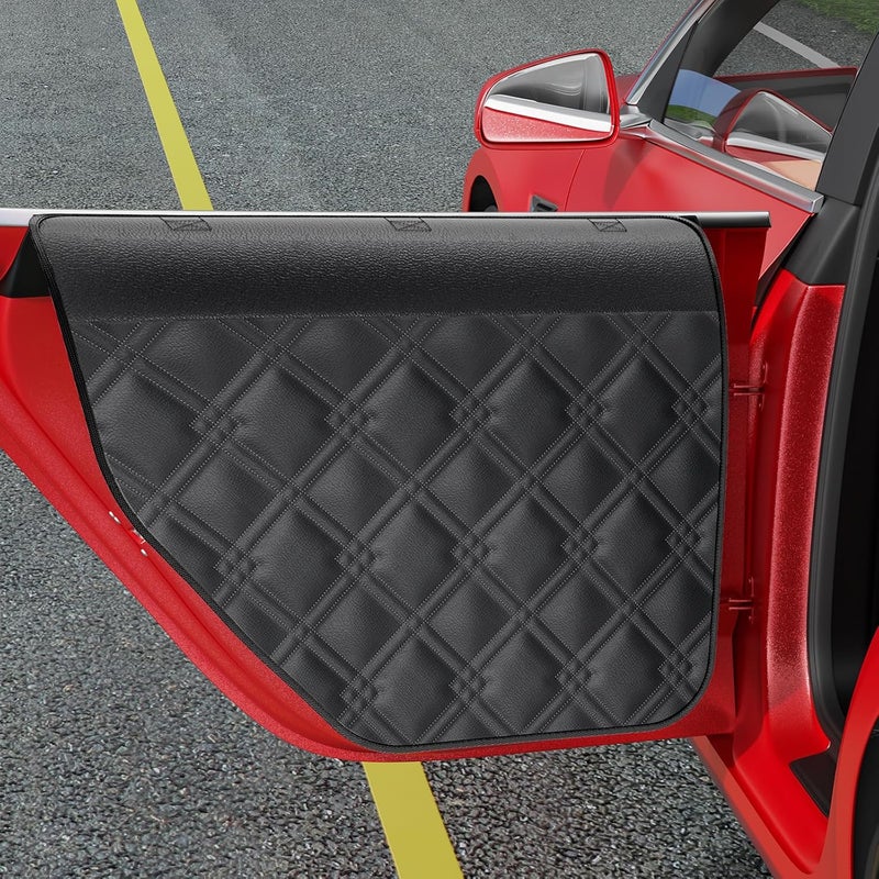 Surfcabin Dog Car Door Protector – 20% Larger Design for Sedans, Family Cars and Small SUVS, 2 Packs Thickened PU Material Waterproof Door Panel Covers, Protects Doors from Dog Scratching - Image 1
